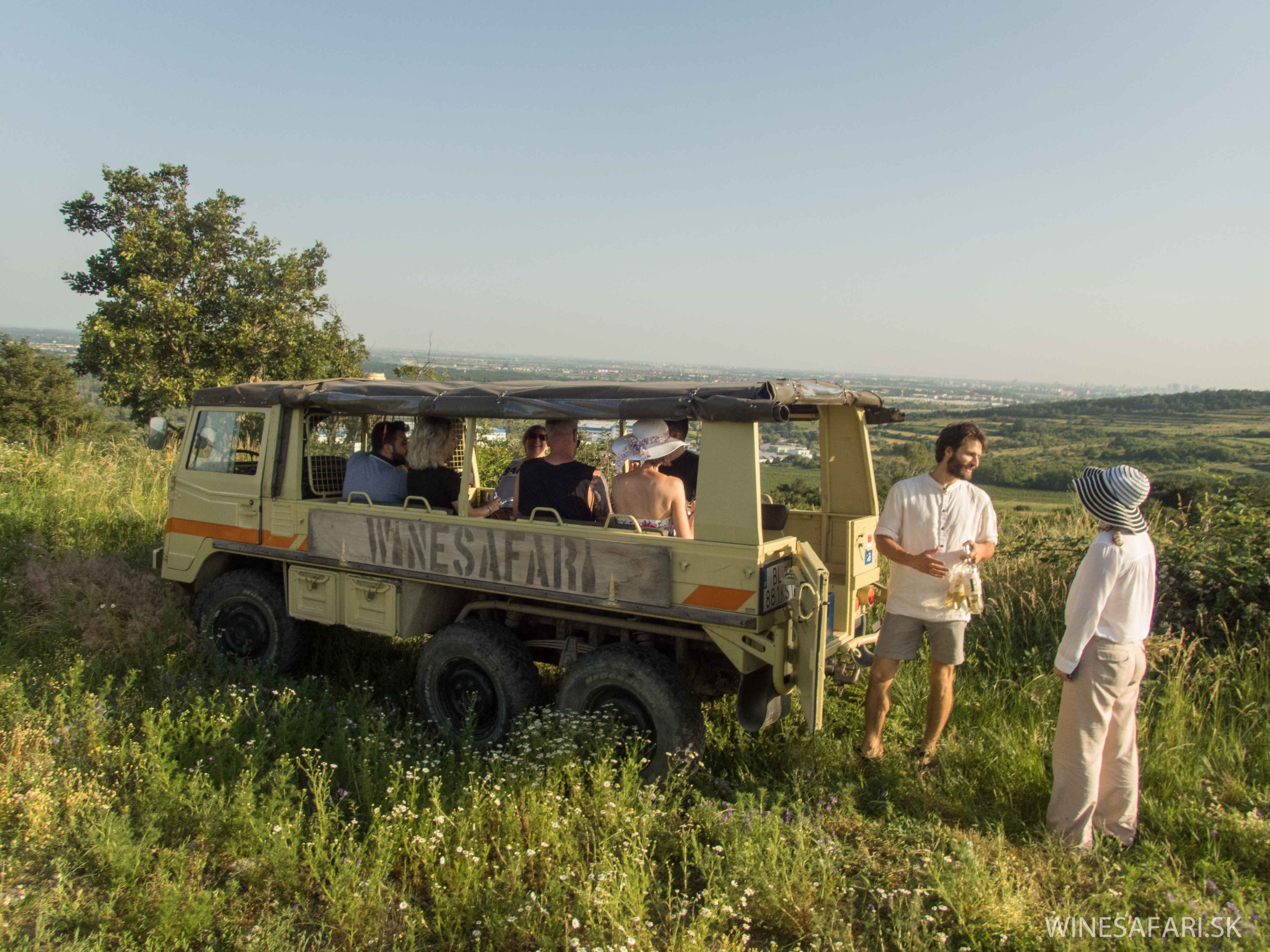 WINESAFARI Svaty Jur Slovakia local glass of wine tasting attraction the best guided tour outdoor fun Pinzgauer new experience vineyards in Bratislava area close to Vienna Austria in Central Europe enjoy sun and wine in slovakia close to bratislava