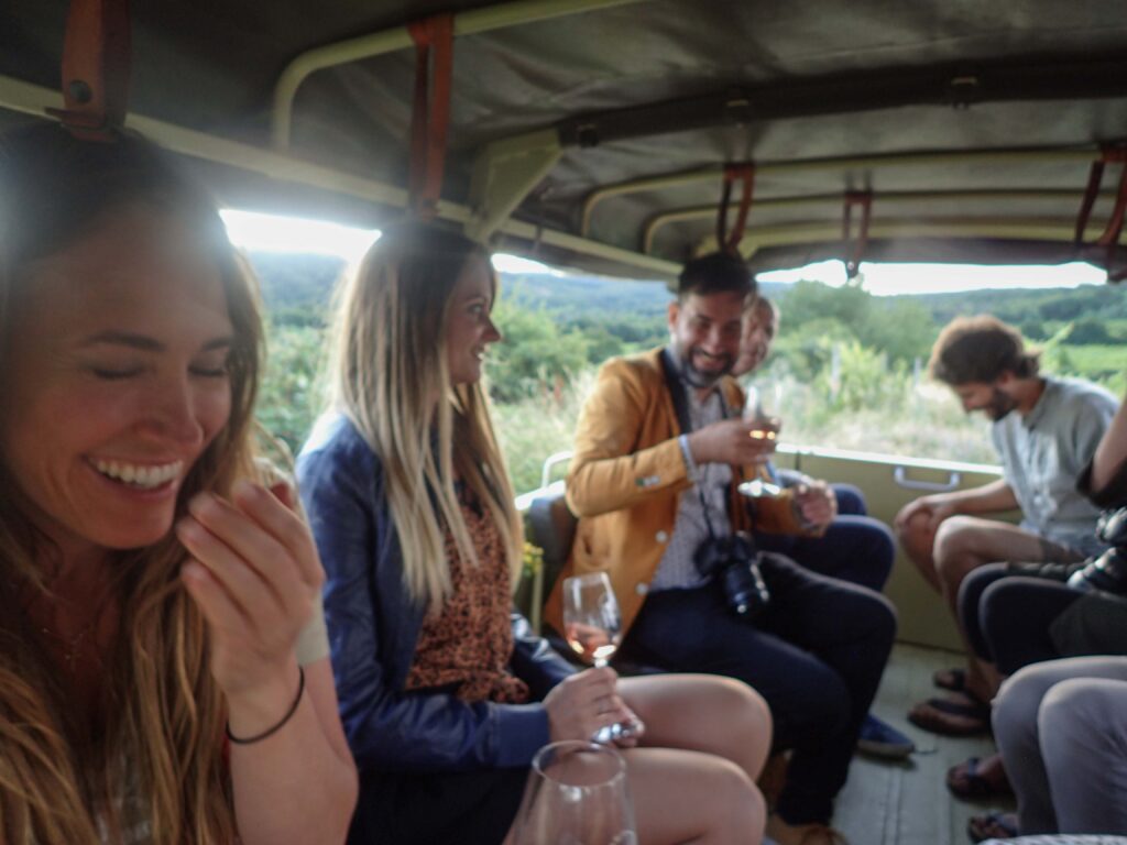WINESAFARI Svaty Jur Slovakia local glass of wine tasting attraction the best guided tour outdoor fun Pinzgauer new experience vineyards in Bratislava area close to Vienna Austria in Central Europe wine and smile during safari
